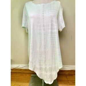 Earth Yoga Women's Top Organic Cotton Bamboo Tie Dye Grey Mint Green Size M